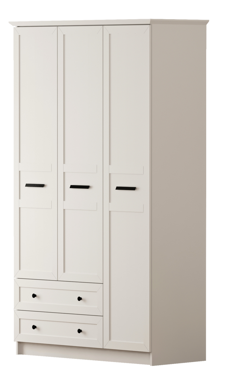 Daisy 3 Door 2 Drawer Wardrobe-Wardrobe-Evuhome-Flat Pack (Self-Assembly)-Evuhome