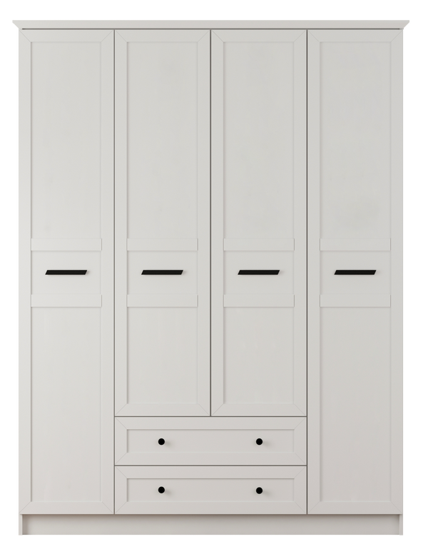 Daisy 4 Door 2 Drawer Wardrobe-Wardrobe-Evuhome-Flat Pack (Self-Assembly)-Evuhome