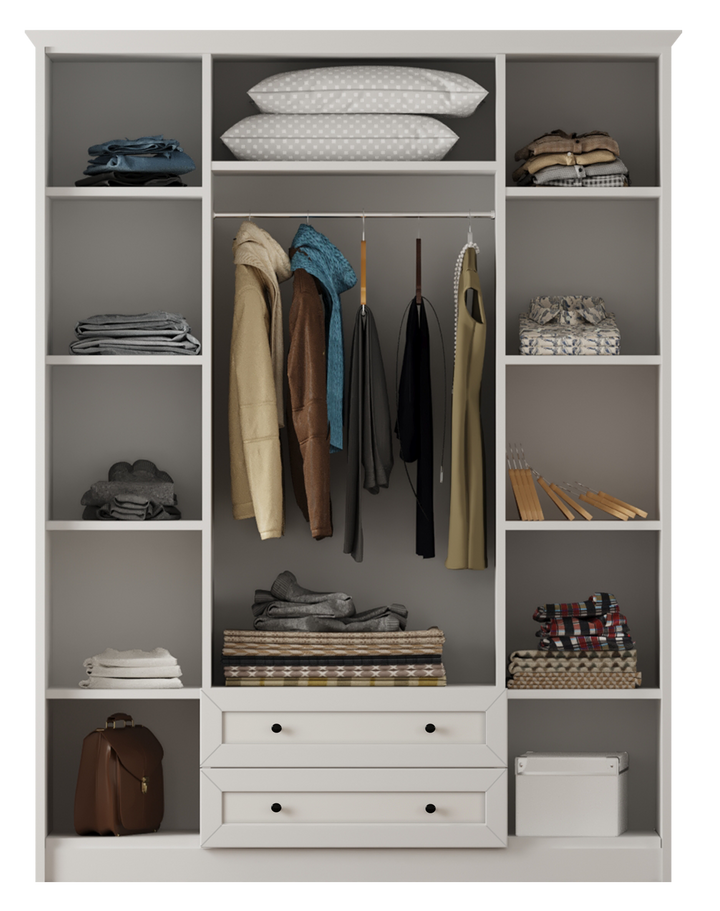 Daisy 4 Door 2 Drawer Wardrobe-Wardrobe-Evuhome-Flat Pack (Self-Assembly)-Evuhome