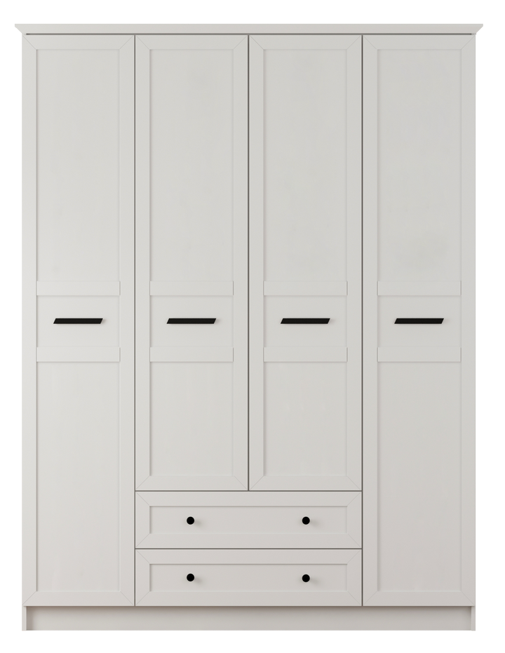 Daisy Xl 4 Door 2 Drawer Wardrobe-Wardrobe-Evuhome-Flat Pack (Self-Assembly)-Evuhome