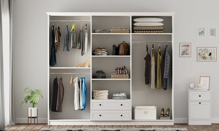 Daisy 6 Door 2 Drawer Wardrobe-Wardrobe-Evuhome-Flat Pack (Self-Assembly)-Evuhome