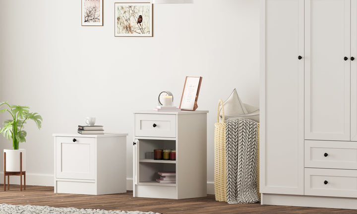 Daisy 1 Door 1 Drawer Bedside Table-Evuhome-Flat Pack (Self-Assembly)-Evuhome