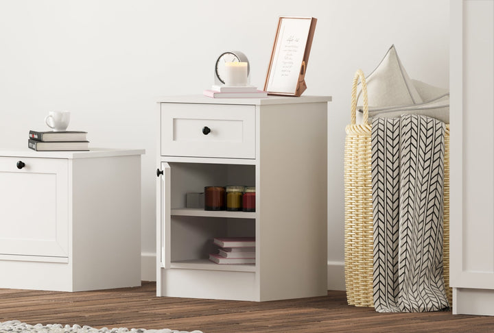 Daisy 1 Door 1 Drawer Bedside Table-Evuhome-Flat Pack (Self-Assembly)-Evuhome