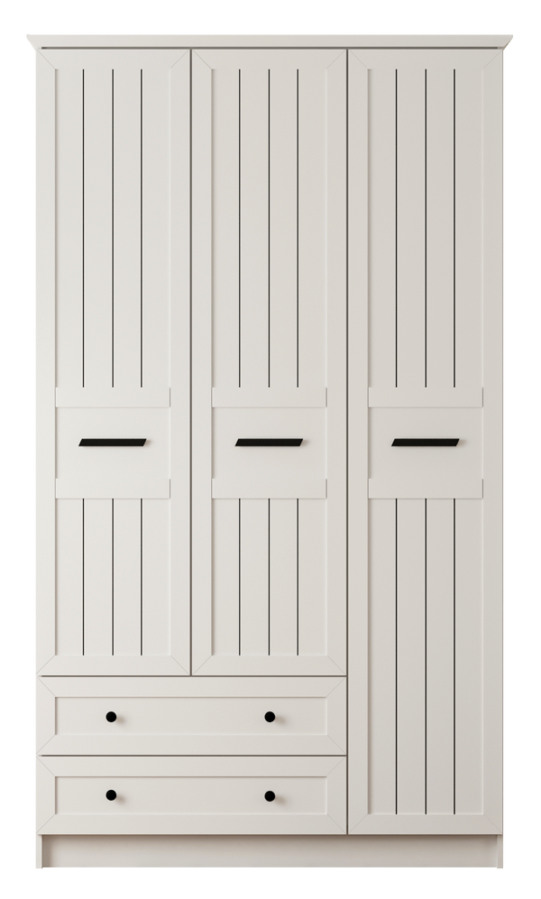 Vienna 3 Door 2 Drawer Wardrobe-Wardrobe-Evuhome-Flat Pack (Self-Assembly)-Evuhome