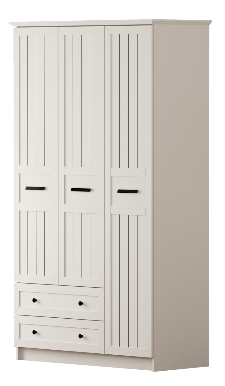 Vienna Xl 3 Door 2 Drawer Wardrobe-Wardrobe-Evuhome-Flat Pack (Self-Assembly)-Evuhome
