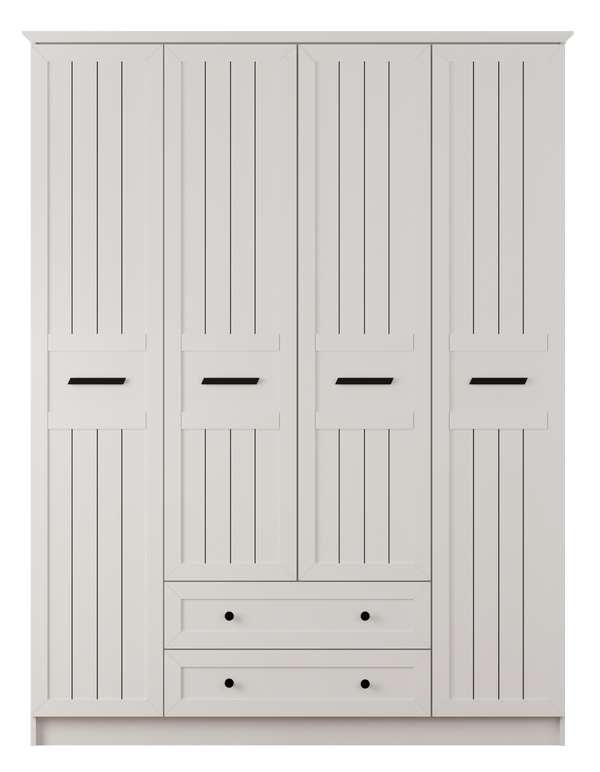 Vienna Xl 4 Door 2 Drawer Wardrobe-Wardrobe-Evuhome-Flat Pack (Self-Assembly)-Evuhome