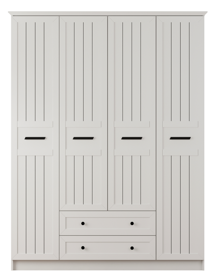 Vienna Xl 4 Door 2 Drawer Wardrobe-Wardrobe-Evuhome-Flat Pack (Self-Assembly)-Evuhome