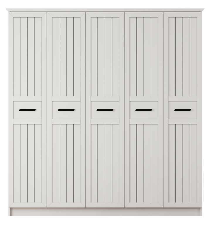 Vienna 5 Door Wardrobe-Wardrobe-Evuhome-Flat Pack (Self-Assembly)-Evuhome