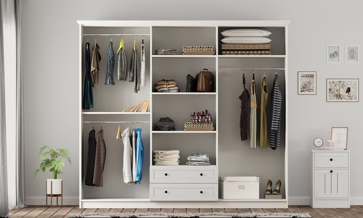 Vienna 6 Door 2 Drawer Wardrobe-Wardrobe-Evuhome-Flat Pack (Self-Assembly)-Evuhome