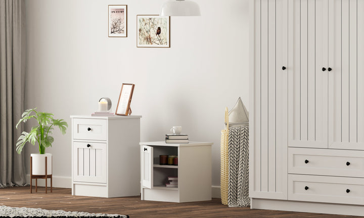 Vienna 1 Door Bedside Table-Evuhome-Flat Pack (Self-Assembly)-Evuhome