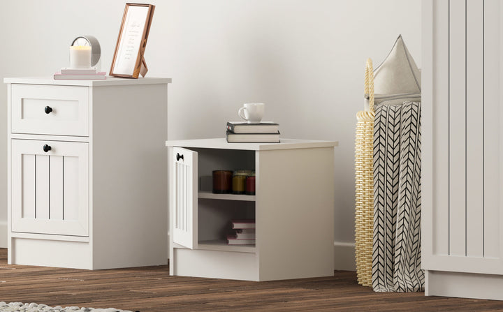 Vienna 1 Door Bedside Table-Evuhome-Flat Pack (Self-Assembly)-Evuhome