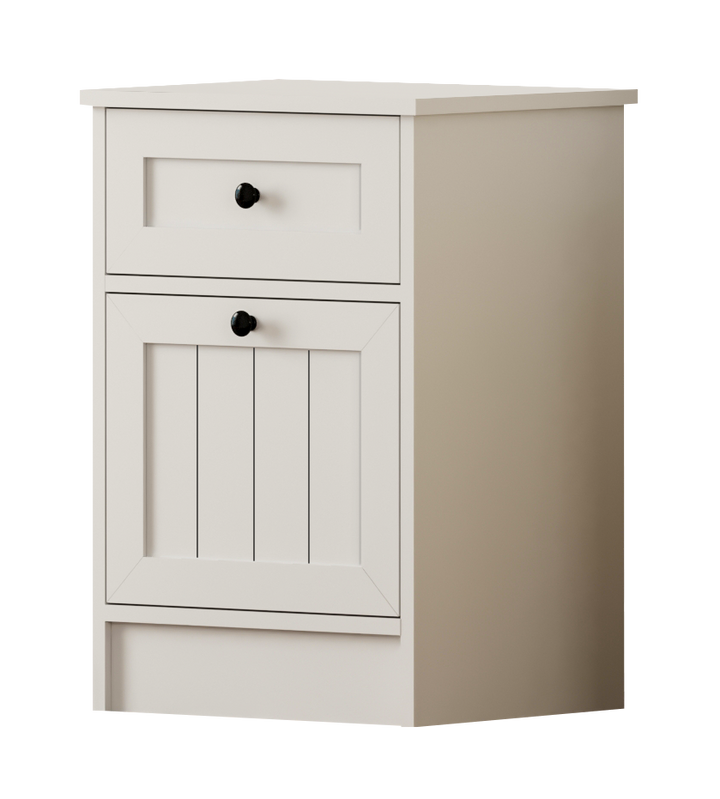 Vienna 1 Door 1 Drawer Bedside Table-Evuhome-Flat Pack (Self-Assembly)-Evuhome