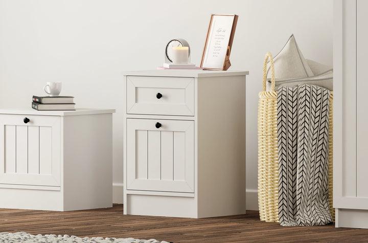 Vienna 1 Door 1 Drawer Bedside Table-Evuhome-Flat Pack (Self-Assembly)-Evuhome