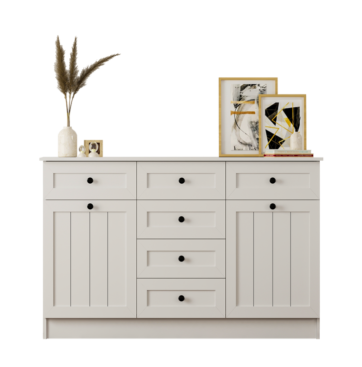 Vienna 2 Door 6 Drawer Sideboard Cabinet-Evuhome-Flat Pack (Self-Assembly)-Evuhome