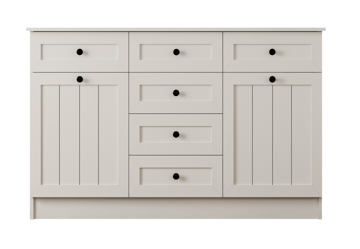 Vienna 2 Door 6 Drawer Sideboard Cabinet-Evuhome-Flat Pack (Self-Assembly)-Evuhome