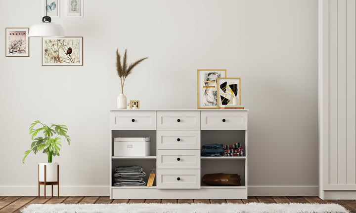 Vienna 2 Door 6 Drawer Sideboard Cabinet-Evuhome-Flat Pack (Self-Assembly)-Evuhome