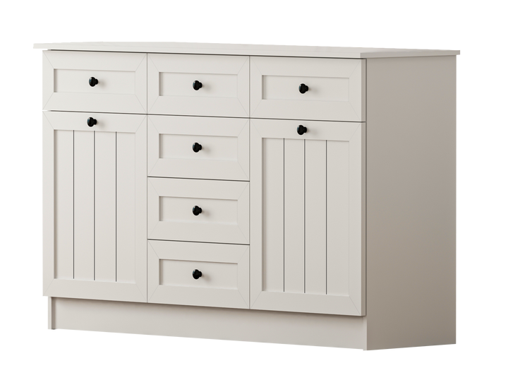 Vienna 2 Door 6 Drawer Sideboard Cabinet-Evuhome-Flat Pack (Self-Assembly)-Evuhome