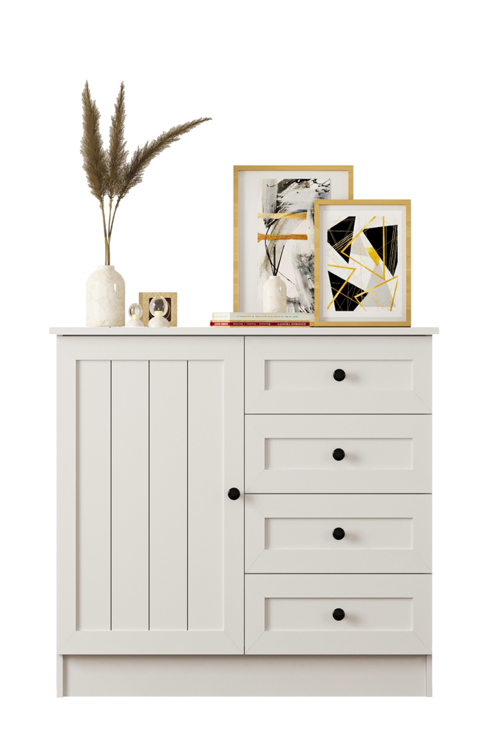 Vienna 1 Door 4 Drawer Sideboard Cabinet-Evuhome-Flat Pack (Self-Assembly)-Evuhome