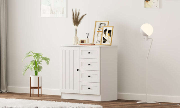 Vienna 1 Door 4 Drawer Sideboard Cabinet-Evuhome-Flat Pack (Self-Assembly)-Evuhome