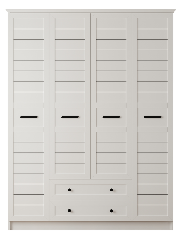 Venice 4 Door 2 Drawer Wardrobe-Wardrobe-Evuhome-Flat Pack (Self-Assembly)-Evuhome