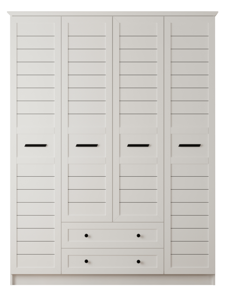 Venice 4 Door 2 Drawer Wardrobe-Wardrobe-Evuhome-Flat Pack (Self-Assembly)-Evuhome