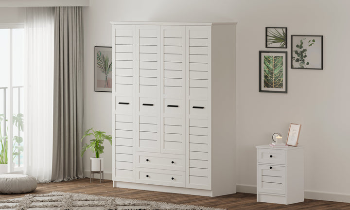 Venice 4 Door 2 Drawer Wardrobe-Wardrobe-Evuhome-Flat Pack (Self-Assembly)-Evuhome
