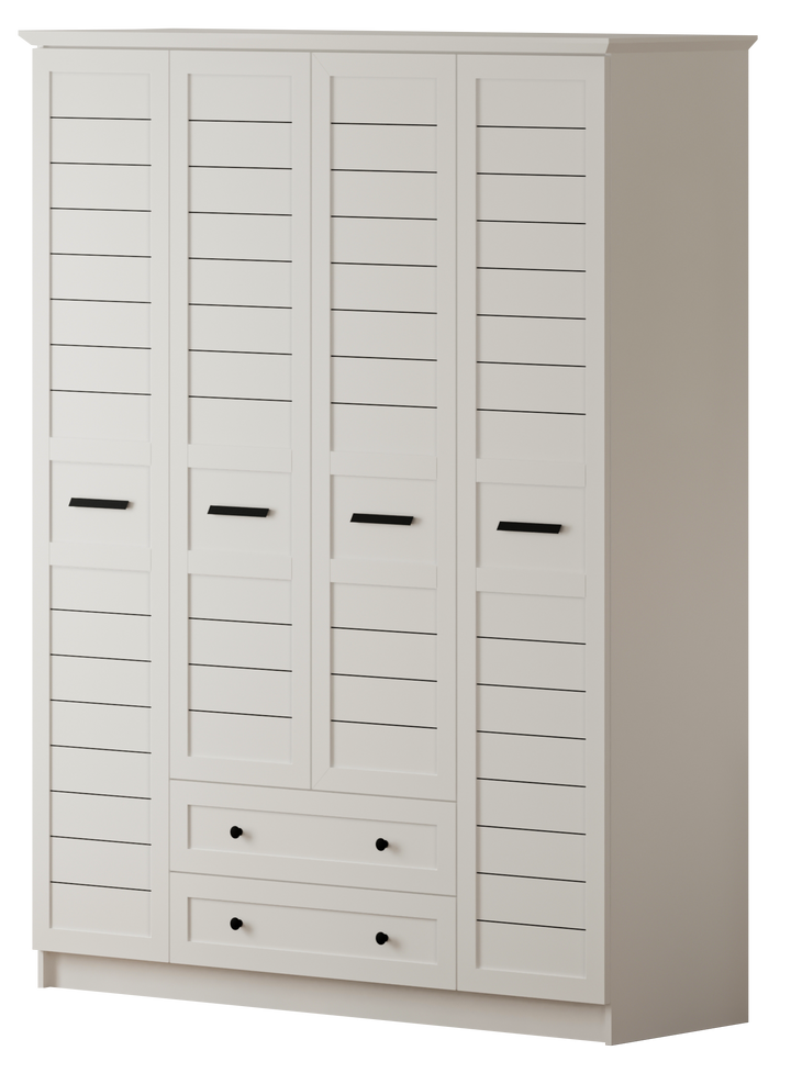 Venice 4 Door 2 Drawer Wardrobe-Wardrobe-Evuhome-Flat Pack (Self-Assembly)-Evuhome