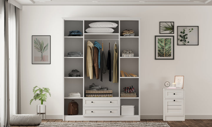 Venice Xl Door 2 Drawer Wardrobe-Wardrobe-Evuhome-Flat Pack (Self-Assembly)-Evuhome