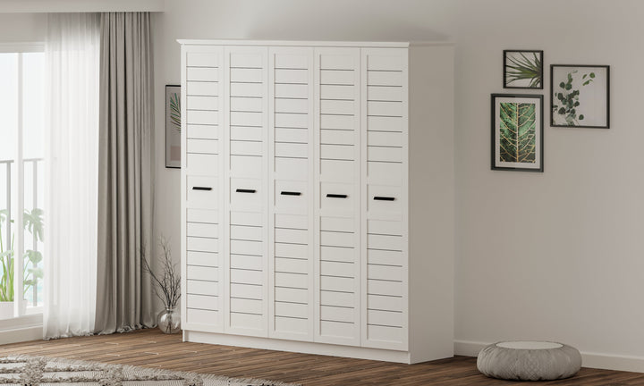 Venice Xl 5 Door Wardrobe-Wardrobe-Evuhome-Flat Pack (Self-Assembly)-Evuhome