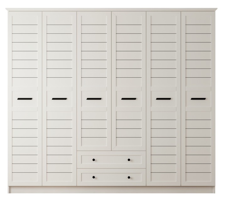 Venice 6 Door 2 Drawer Wardrobe-Wardrobe-Evuhome-Flat Pack (Self-Assembly)-Evuhome