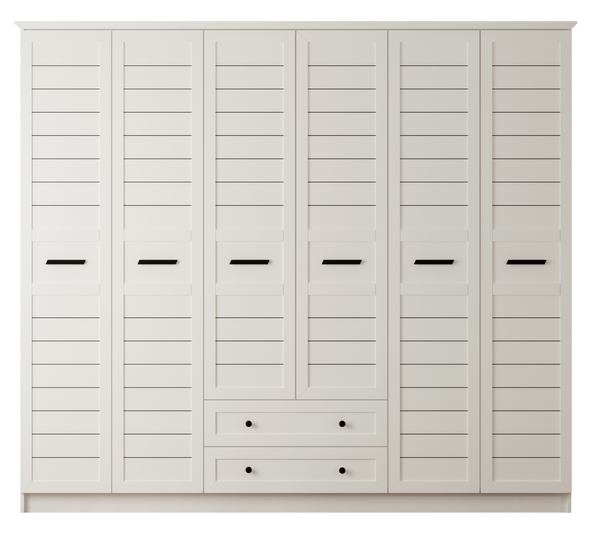 Venice Xl 6 Door 2 Drawer Wardrobe-Wardrobe-Evuhome-Flat Pack (Self-Assembly)-Evuhome