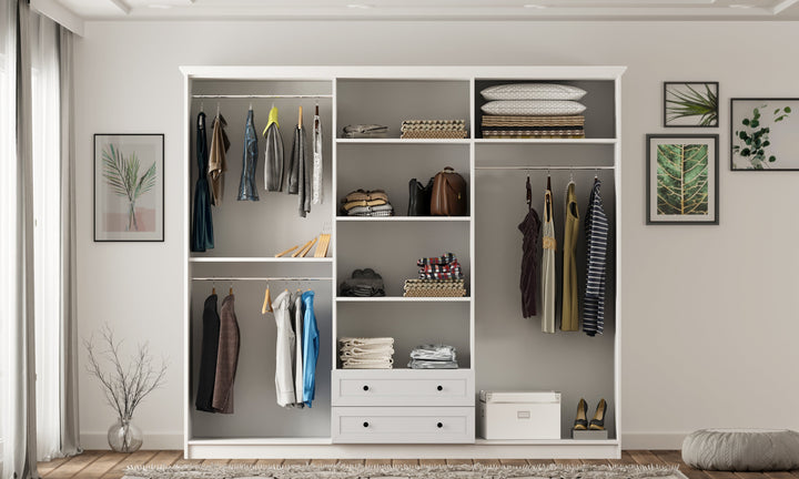 Venice Xl 6 Door 2 Drawer Wardrobe-Wardrobe-Evuhome-Flat Pack (Self-Assembly)-Evuhome