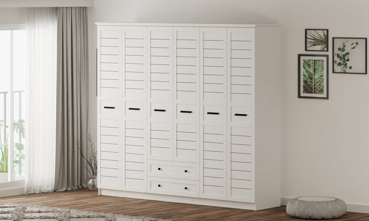 Venice Xl 6 Door 2 Drawer Wardrobe-Wardrobe-Evuhome-Flat Pack (Self-Assembly)-Evuhome
