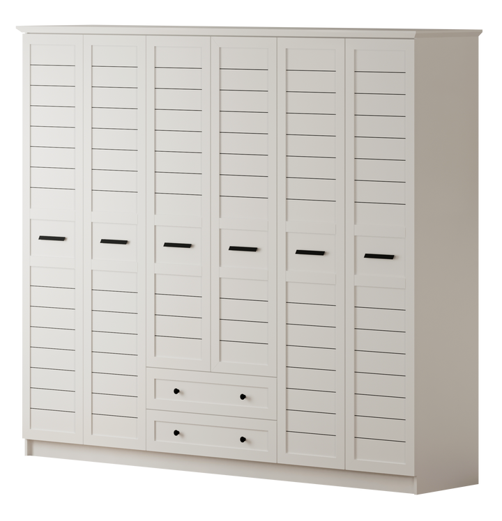 Venice Xl 6 Door 2 Drawer Wardrobe-Wardrobe-Evuhome-Flat Pack (Self-Assembly)-Evuhome