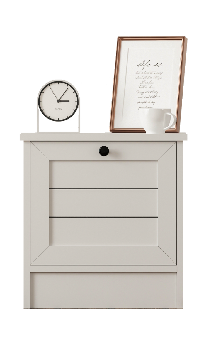 Venice 1 Door Bedside Table-Evuhome-Flat Pack (Self-Assembly)-Evuhome