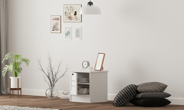Venice 1 Door Bedside Table-Evuhome-Flat Pack (Self-Assembly)-Evuhome