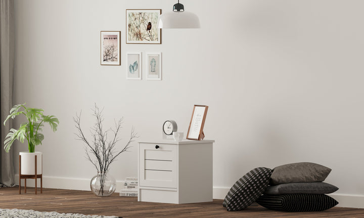 Venice 1 Door Bedside Table-Evuhome-Flat Pack (Self-Assembly)-Evuhome
