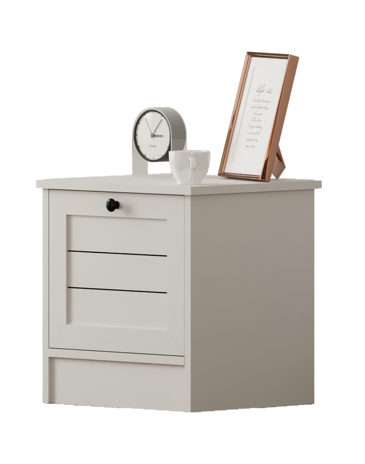 Venice 1 Door Bedside Table-Evuhome-Flat Pack (Self-Assembly)-Evuhome