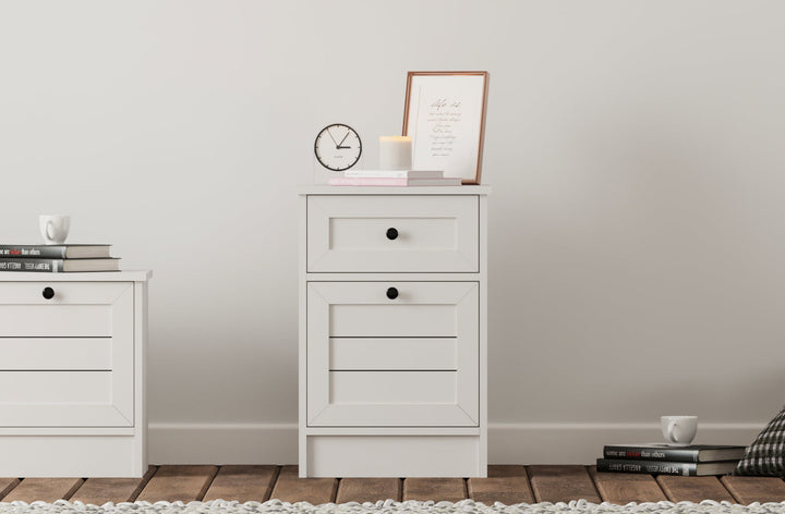 Venice 1 Door 1 Drawer Bedside Table-Evuhome-Flat Pack (Self-Assembly)-Evuhome