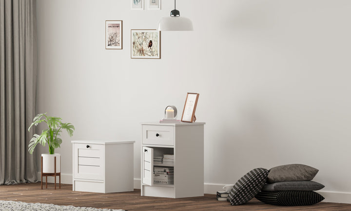 Venice 1 Door 1 Drawer Bedside Table-Evuhome-Flat Pack (Self-Assembly)-Evuhome