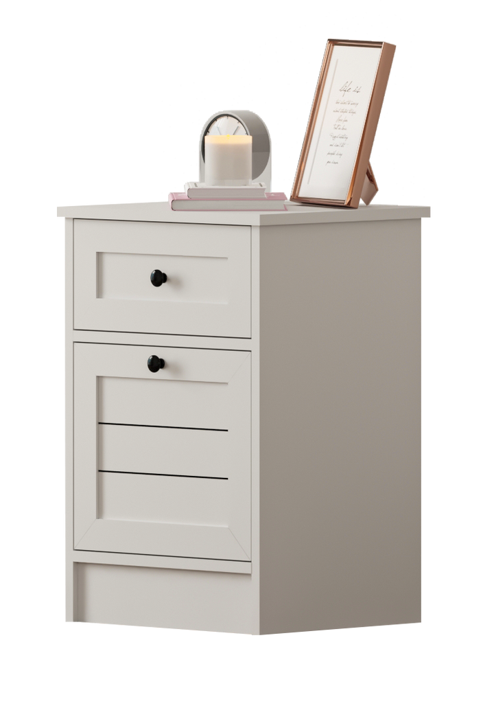 Venice 1 Door 1 Drawer Bedside Table-Evuhome-Flat Pack (Self-Assembly)-Evuhome