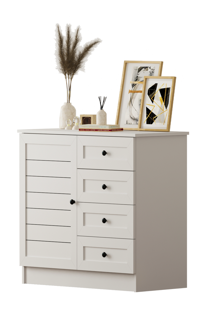 Venice 1 Door 4 Drawer Sideboard Cabinet-Evuhome-Flat Pack (Self-Assembly)-Evuhome