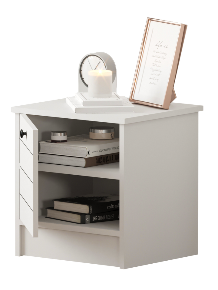 Sabro 1 Door Bedside Table-Evuhome-Flat Pack (Self-Assembly)-Evuhome