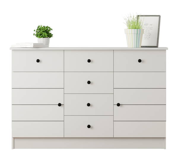 Sabro 2 Door 6 Drawer Sideboard Cabinet-Evuhome-Flat Pack (Self-Assembly)-Evuhome