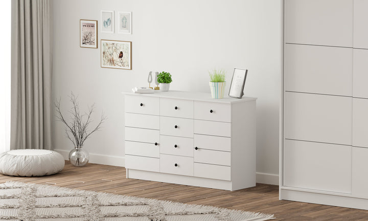 Sabro 2 Door 6 Drawer Sideboard Cabinet-Evuhome-Flat Pack (Self-Assembly)-Evuhome