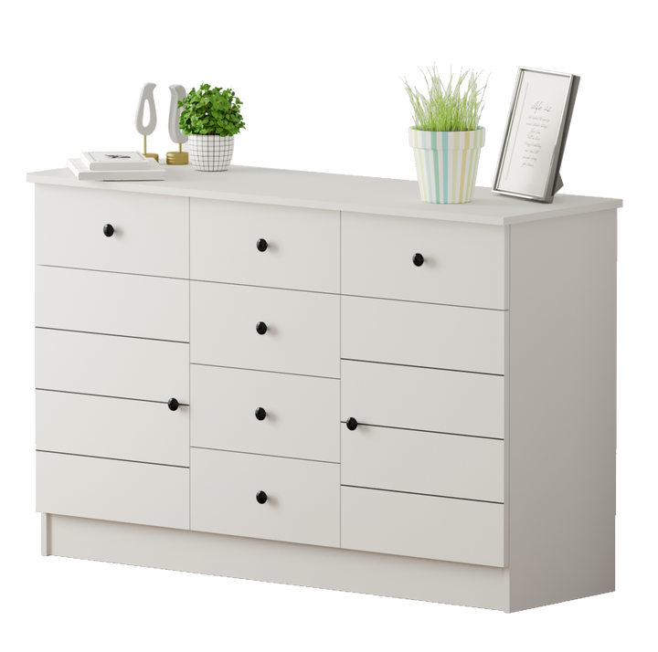 Sabro 2 Door 6 Drawer Sideboard Cabinet-Evuhome-Flat Pack (Self-Assembly)-Evuhome
