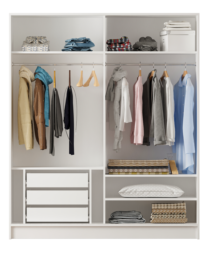 Sabro Mirrored Sliding Door Wardrobe-Wardrobe-Evuhome-Flat Pack (Self-Assembly)-Evuhome