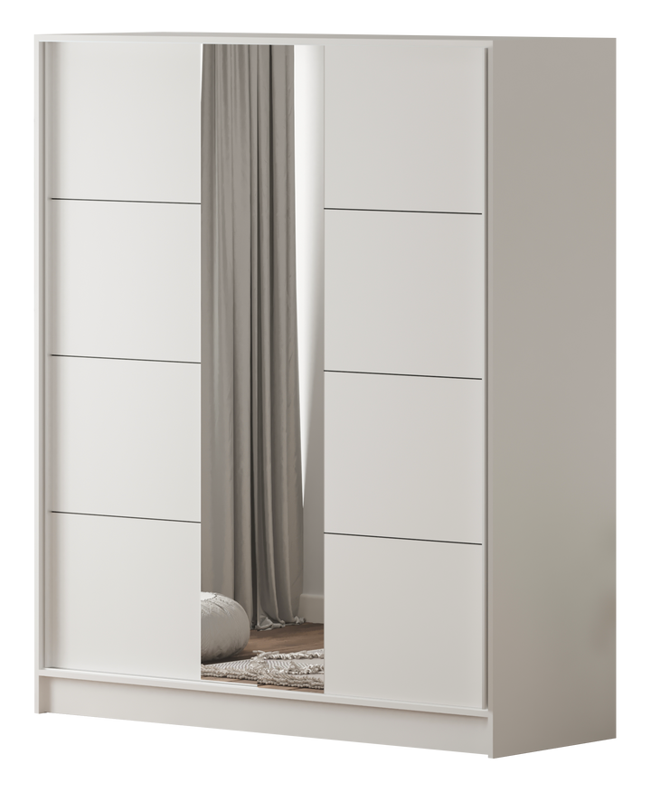 Sabro Mirrored Sliding Door Wardrobe-Wardrobe-Evuhome-Flat Pack (Self-Assembly)-Evuhome