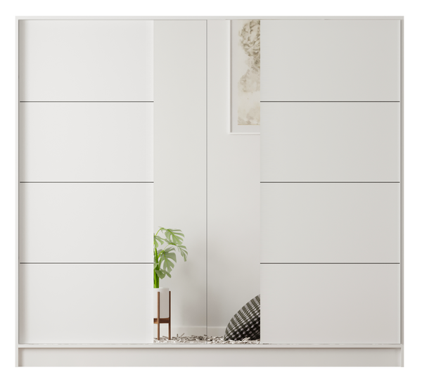 Sabro Xl Mirrored Sliding Door Wardrobe-Wardrobe-Evuhome-Flat Pack (Self-Assembly)-Evuhome