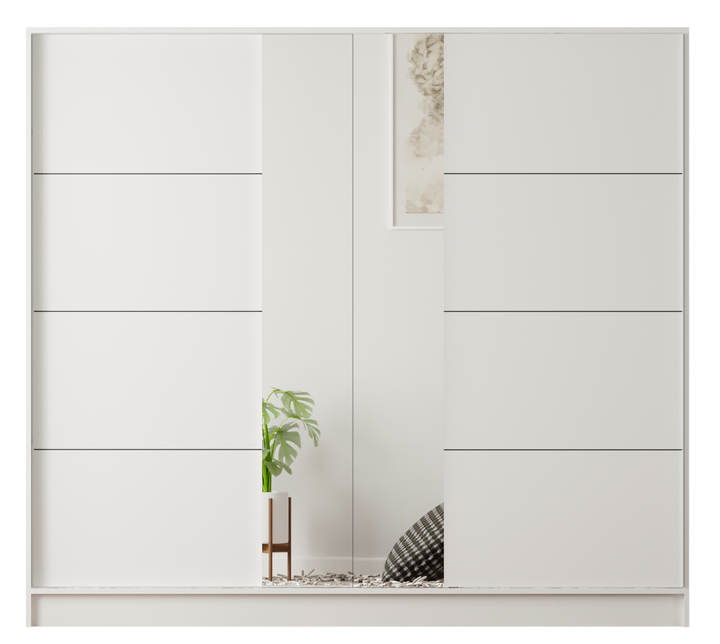 Sabro Xl Mirrored Sliding Door Wardrobe-Wardrobe-Evuhome-Flat Pack (Self-Assembly)-Evuhome